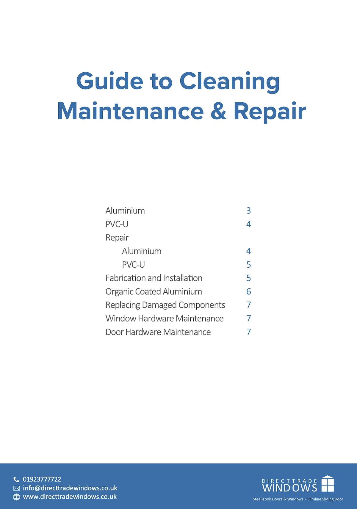 Guide to maintenance and repair